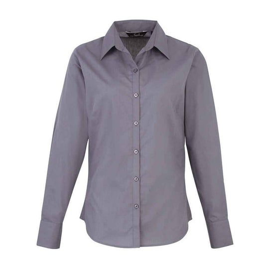 Premier Bluzka Damska Z D��ugim R��kawem Z Popeliny (XS ( 122 - 128 ) / Stalowy) Premier