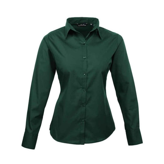 Premier Bluzka Damska Z Długim Rękawem Z Popeliny (S (52-55 Cm) / Ciemnozielony) Premier