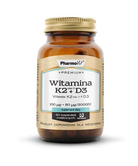 Premium Witamina K2+D3 Pharmovit, suplement diety, 60 kapsulek Pharmovit