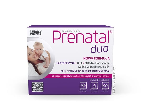 Prenatal Duo, suplement diety, 60 kaps. żelatynowych + 30 kaps. twardych + Femaltiker, 1 sasz. Nutro Pharma