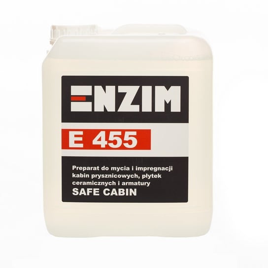 Preparat do mycia i impregnacji kabin prysznicowych, płytek ceramicznych i armatury łazienkowej ENZIM E 455 Safe Cabin, 5 l Enzim