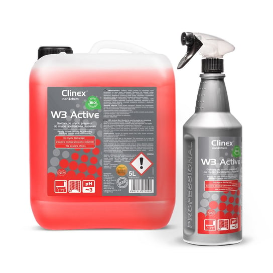 Preparat do mycia sanitariatów i łazienek CLINEX W3 Active Bio CL77512, 1 l Clinex
