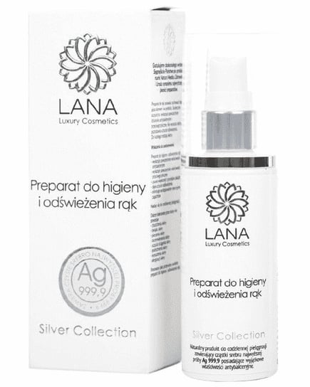 Preparat ze srebrem Ag 999,9 do higieny i odświeżania rąk 100 ml Lana Luxury Cosmetics Lana Luxury Cosmetics