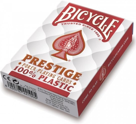 Prestige Red - Klasyczne, karty, Bicycle, (100% Plastic) Bicycle