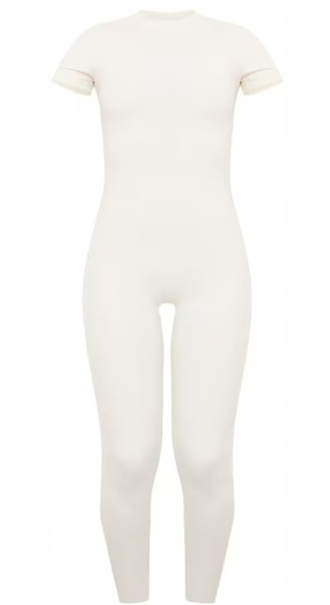PRETTYLITTLETHING KOMBINEZON KREMOWY BASIC 38 1M6M Prettylittlething