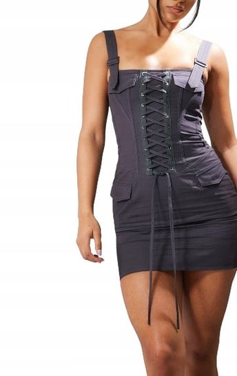 PRETTYLITTLETHING SUKIENKA SZARA MINI BASIC 34 EJQ Prettylittlething