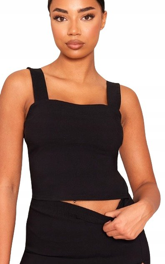 PRETTYLITTLETHING TOP DAMSKI CZARNY BASIC 38 1M7R Prettylittlething