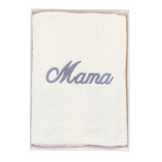 Prezent dla mamy ręcznik 70x140 na Dzień Matki Mama kremowy szary jasny w pudełku Inna marka