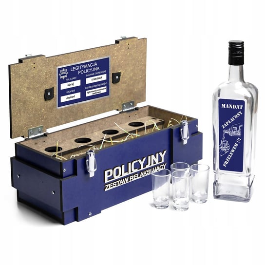 Prezent dla Policjanta Zestaw Skrzynka na alkohol urodziny dla Taty Kolegi CoolProject