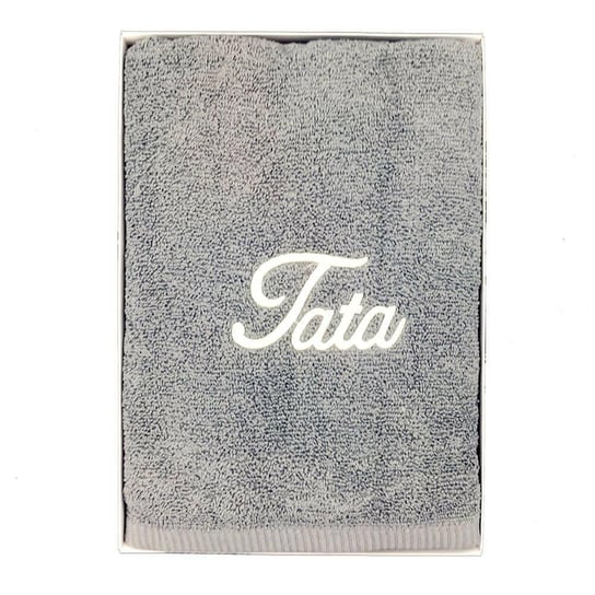 Prezent dla taty ręcznik 70x140 na Dzień Ojca Tata szary jasny kremowy w pudełku Inna marka