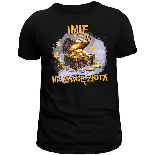 PREZENT KOSZULKA MĘSKA Z NADRUKIEM NA WAGĘ ZŁOTA IMIĘ T-SHIRT Trwały Nadruk Inna marka