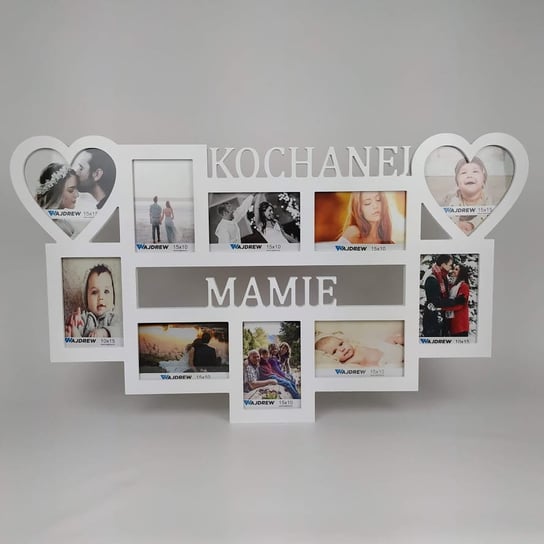 Prezent na dzień mamy-Multirama ramka na zdjęcia z napisem Kochanej Mamie 10 zdjęć serca Wajdrew
