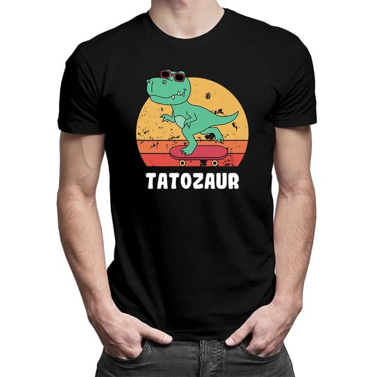 Prezent na dzień ojca dzień taty Koszulkowy, Tatozaur - Męska Koszulka Z Nadrukiem, rozmiar L Koszulkowy