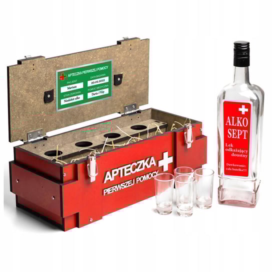 Prezent na urodziny 18-99 skrzynka na alkohol Apteczka DLA TATY KOLEGI MĘŻA CoolProject