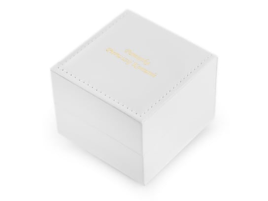 Prezentowe pudełko na zegarek - eko białe przeszywane komunia Tayma
