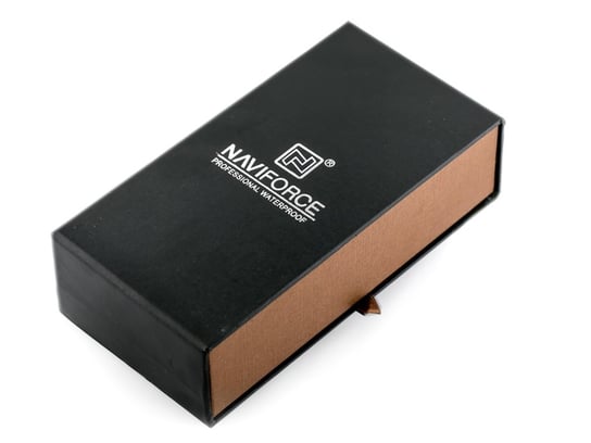 Prezentowe pudełko na zegarek - Naviforce - czarne - podłużne NAVIFORCE
