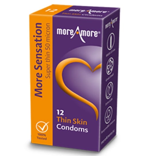 Prezerwatywy Cienkie - Moreamore Condom Thin Skin 12 Szt Moreamore