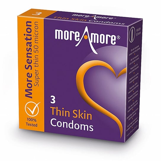 Prezerwatywy Cienkie - Moreamore Condom Thin Skin 3 Szt Moreamore