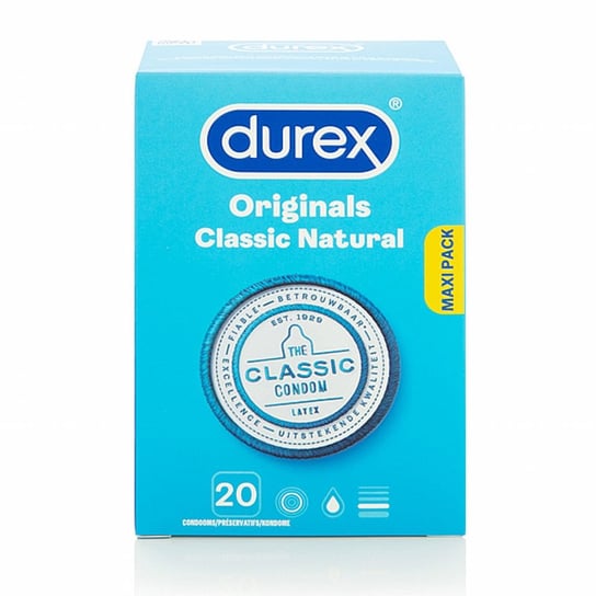 Prezerwatywy - Durex Originals Classic Natural Condoms, Wyrób medyczny, 20 Szt Durex