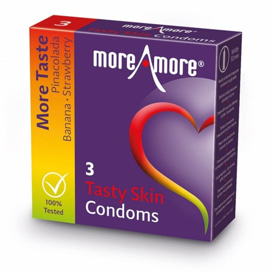 Prezerwatywy Smakowe - Moreamore Condom Tasty Skin 3 Szt Moreamore