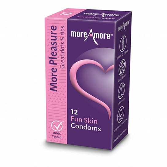 Prezerwatywy Z Prążkami I Wypustkami - Moreamore Condom Fun Skin 12 Szt Moreamore