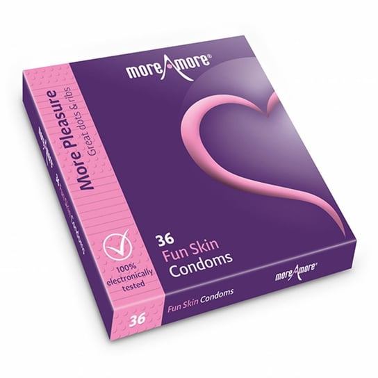 Prezerwatywy Z Prążkami I Wypustkami - Moreamore Condom Fun Skin 36 Szt Moreamore