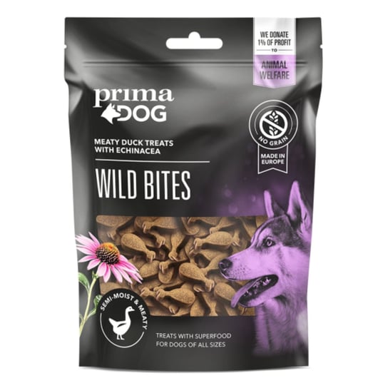 Primadog Wild Bites Bez Zbóż Przekąski Psa 30% Mięsa Kaczka 150G Inna producent