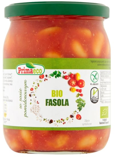Primaeco, fasola w sosie pomidorowym bezglutenowa bio, 440 g Primaeco