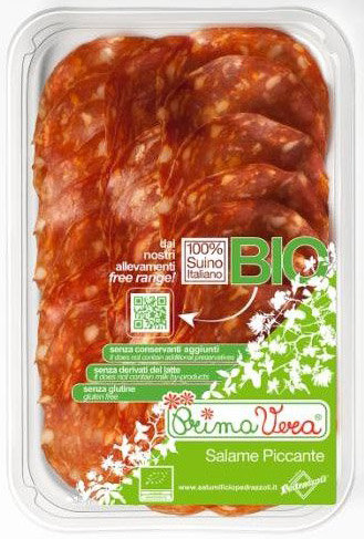 Primavera, salami piccante plastry bezglutenowe bio, 70 g PRIMAVERA