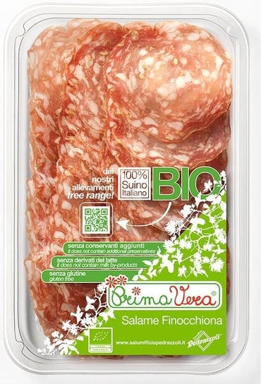 Primavera, salami z fenkułem plastry bezglutenowe bio, 70 g PRIMAVERA