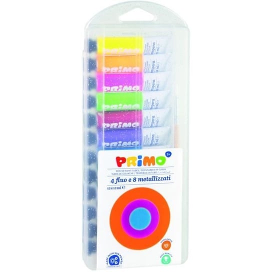 PRIMO 450T12FMP Tubka 12 ml specjalnego gwaszu: 4 kolory fluorescencyjne i 8 kolorów metalicznych. Inna marka