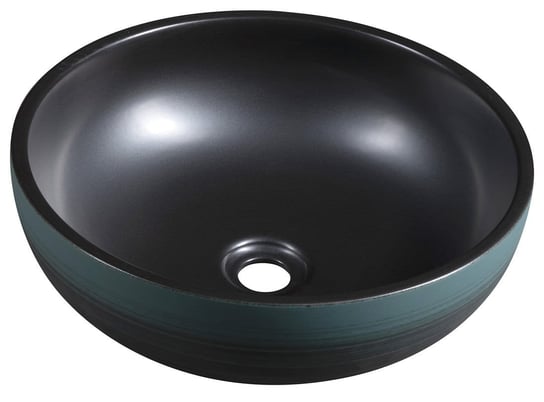PRIORI umywalka ceramiczna nablatowa Ø 41cm, czarny/zielony Inna marka