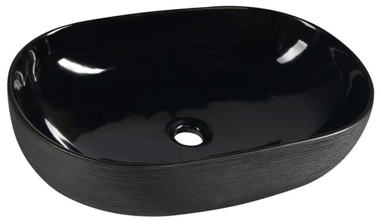 PRIORI umywalka ceramiczna nablatowa 58x40 cm, czarny Inna marka