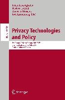 Privacy Technologies and Policy Springer-Verlag Gmbh, Springer International Publishing Ag