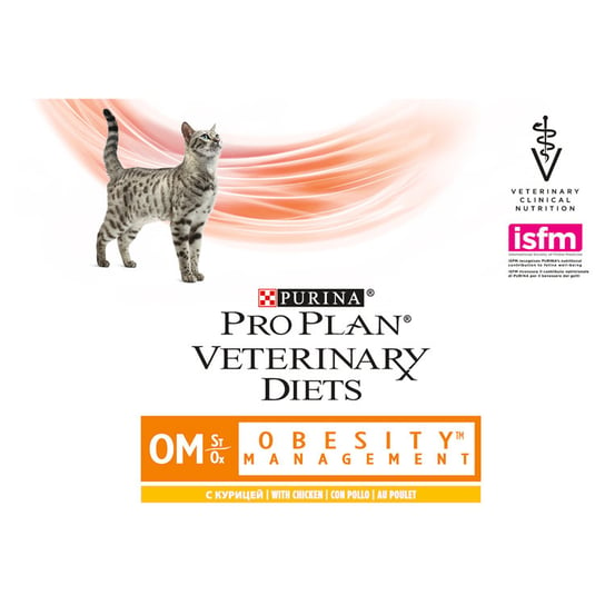 PRO PLAN Veterinary Diets OM St/Ox Obesity Management Karma dla kotów 850 g Kurczak (10 x 85 g) Purina