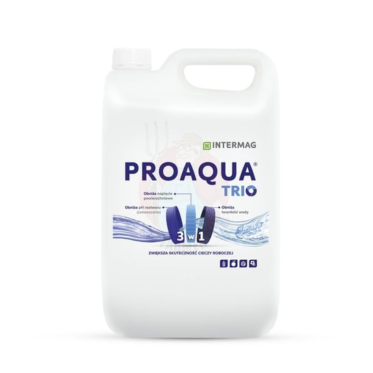 PROAQUA TRIO to wielofunkcyjny kondycjoner wody z właściwościami adiuwanta. Eliminuje negatywne właściwości twardej wody, obniża pH roztworu oraz zmniejsza napięcie powierzchniowe roztworów. inna (Inny)