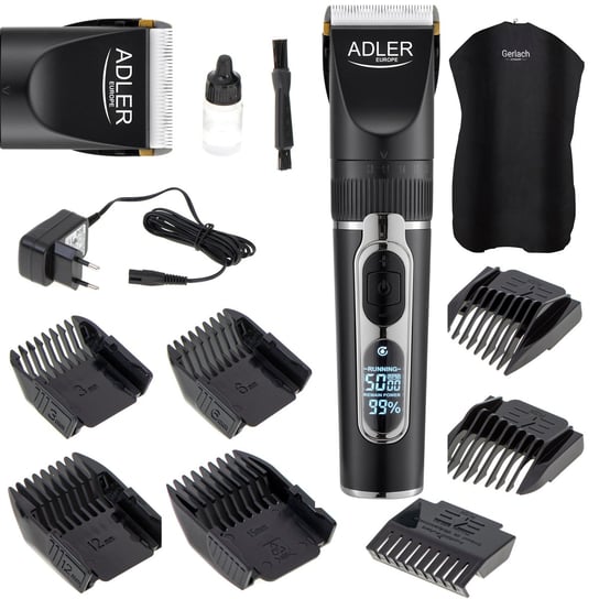 PROFESJONALNA Maszynka Do Strzyżenia Włosów Bezprzewodowa Cieniowanie LCD ADLER EUROPE AD2837 Adler