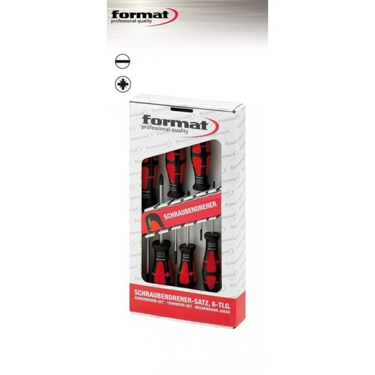 Profesjonalny zestaw śrubokrętów FORMAT, czerwono-czarny, 6 szt. Format