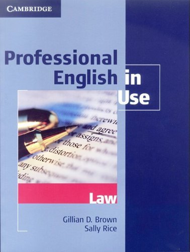 Professional English in Use Law Opracowanie zbiorowe