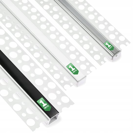 Profil Aluminiowy Podtynkowy Architektoniczny do LED Wpuszczany do Płyt KARTON / GIPS 1m + Mleczny Klosz Lumiled