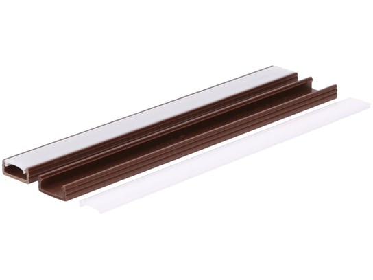 Profil LED PCV Line Slim (16x7) brązowy z osłoną mleczną 3m Prescot