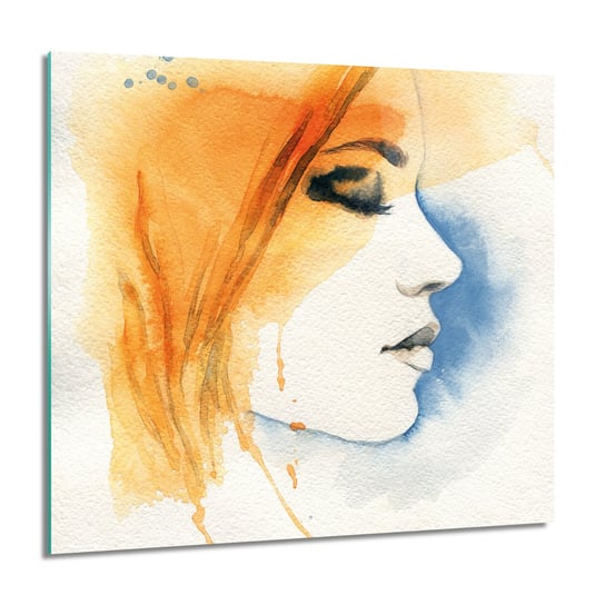 Profil twarz kobieta obraz na szkle ścienny, 60x60 cm ArtPrintCave