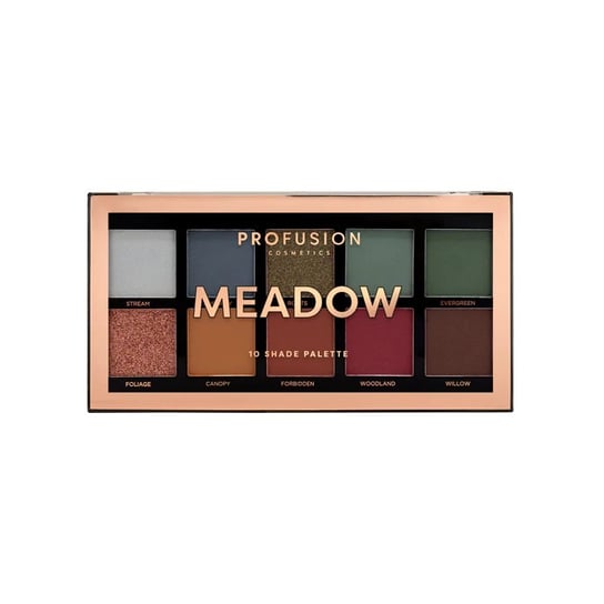 Profusion, Meadow Eyeshadow Palette, Paleta 10 cieni do powiek Profusion