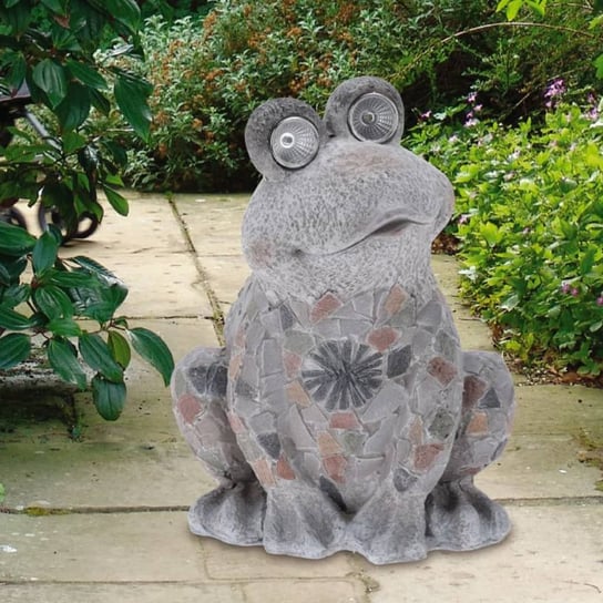 ProGarden Dekoracja ogrodowa w kształcie żaby, solar, płyta MgO ProGarden
