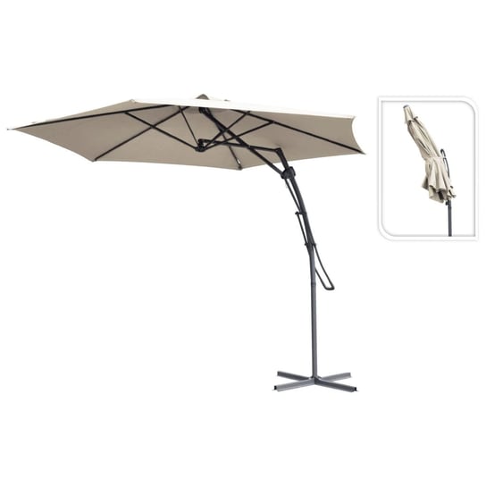 ProGarden Wiszący parasol ogrodowy, kolor taupe, 300 cm ProGarden