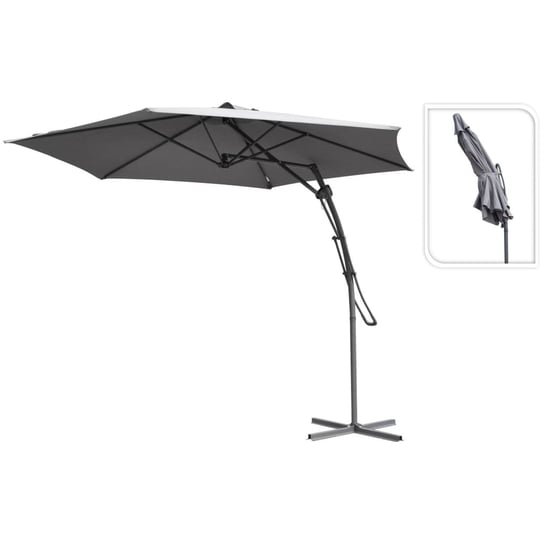 ProGarden Wiszący parasol ogrodowy, szary, 300 cm ProGarden