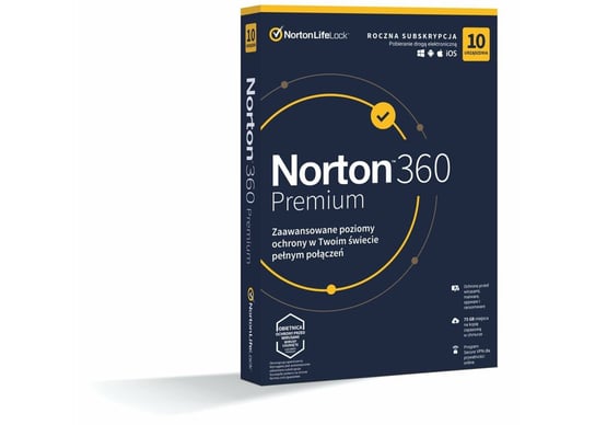 Program antywirusowy Norton 360 Premium ESD Licencja na 1 rok dla 10 użytkowników Norton