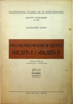 Programowanie w języku Most I I Most F 