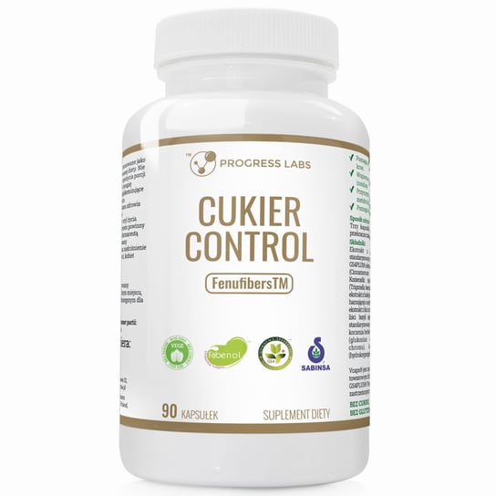 Progress Labs - CUKIER CONTROL Morwa bia��a Gurmar Bia��a fasola Kozieradka OBNI�� CUKIER 90 kapsu��ek Produkt Vege Progress Labs