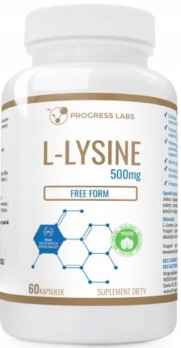Progress Labs, L- Lizyna L- Lysine, Opryszczka, 60 kaps. Progress Labs